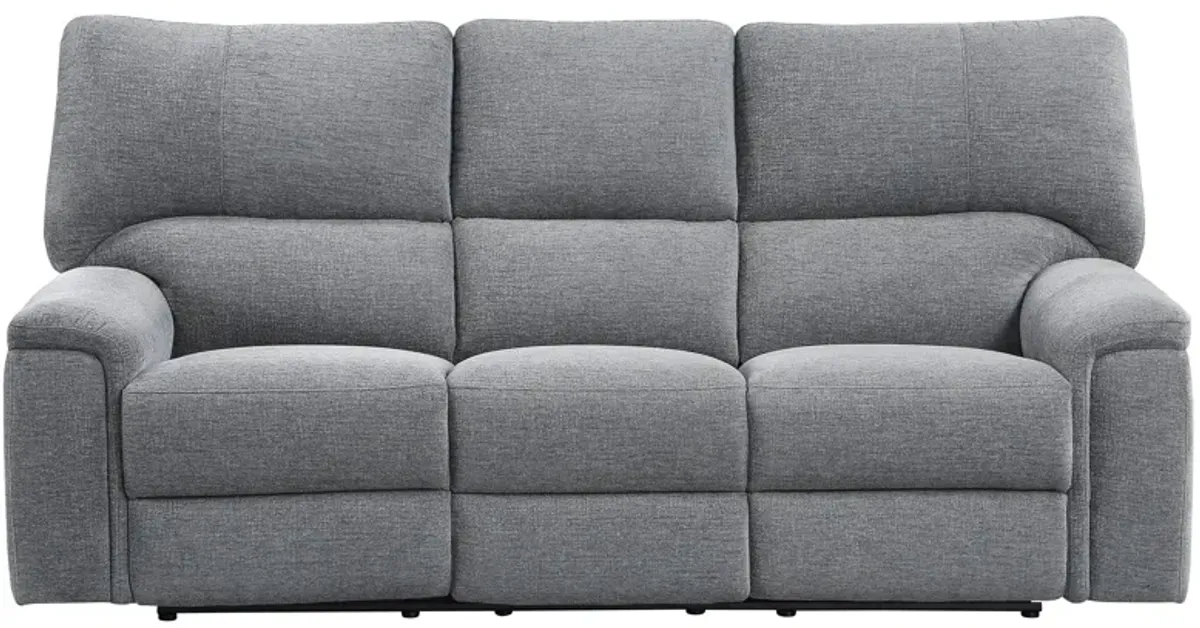 Nob Hill Power Reclining Sofa W/ Power Headrest in Charcoal by Homelegance