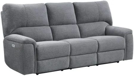 Nob Hill Power Reclining Sofa w/ Power Headrest in Charcoal by Homelegance