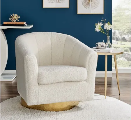 Natasha Accent Armchair in Shearling Beige by New Pacific Direct