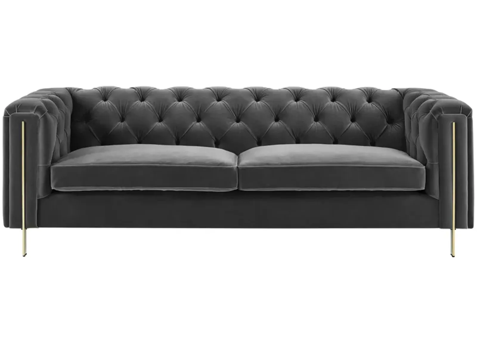 Charlene Button Tufted Sofa in Gray by Steve Silver Co.