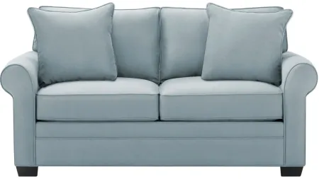 Glendora Apartment Sofa in Suede So Soft Hydra by H.M. Richards