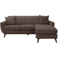 Milo Reversible Sofa Chaise in Suede-So-Soft Chocolate by H.M. Richards