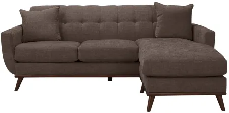 Milo Reversible Sofa Chaise in Suede-So-Soft Chocolate by H.M. Richards