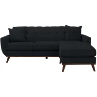 Milo Reversible Sofa Chaise in Suede-So-Soft Midnight by H.M. Richards