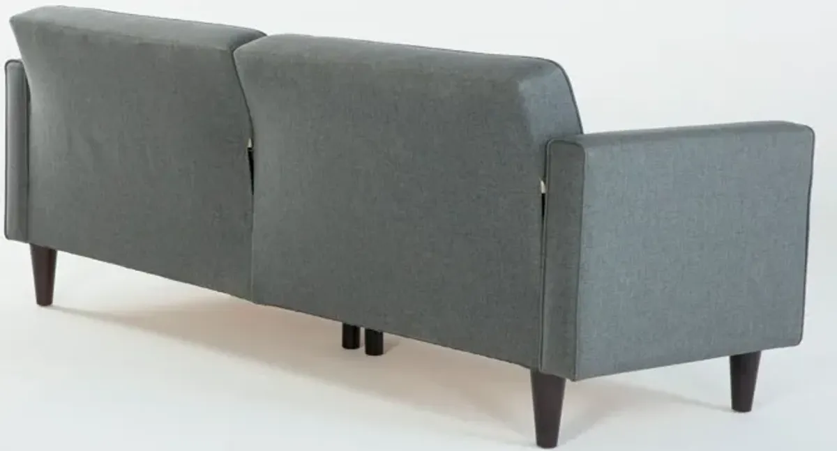 Covington Futon Sofa with Storage in Gray by HUDSON GLOBAL MARKETING USA