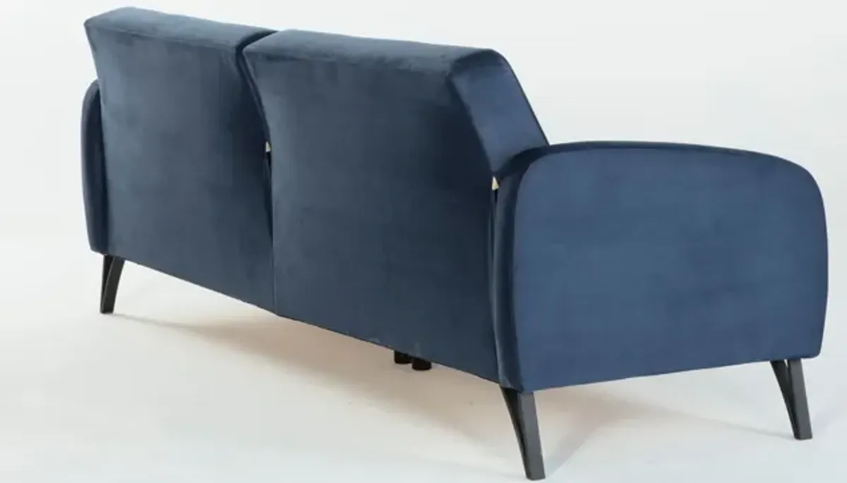 Covington Tufted Futon Sofa with Storage in Blue by HUDSON GLOBAL MARKETING USA