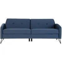 Covington Tufted Sleeper Sofa with Storage in Blue by HUDSON GLOBAL MARKETING USA