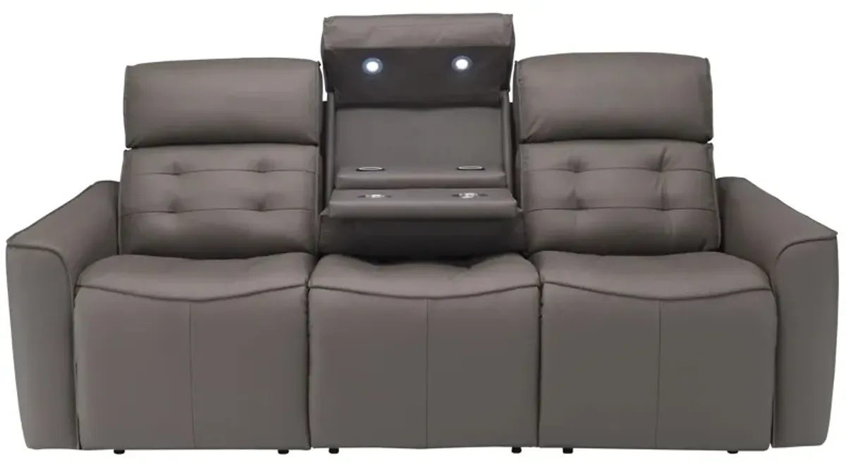 Hanlin Power Sofa w/ Power Headrest, Lumbar and Drop Down Table