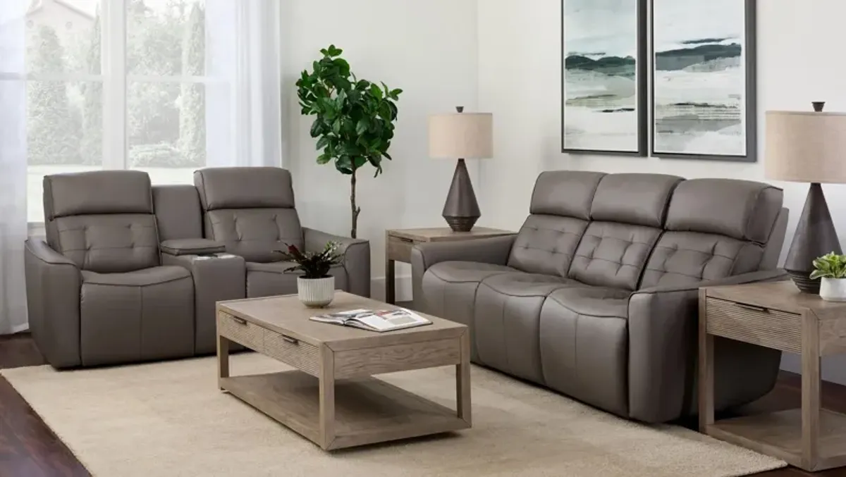 Hanlin Power Sofa w/ Power Headrest, Lumbar and Drop Down Table