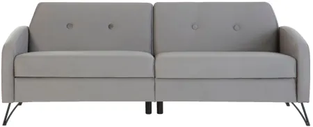 Covington Tufted Futon Sofa with Storage in Gray by HUDSON GLOBAL MARKETING USA