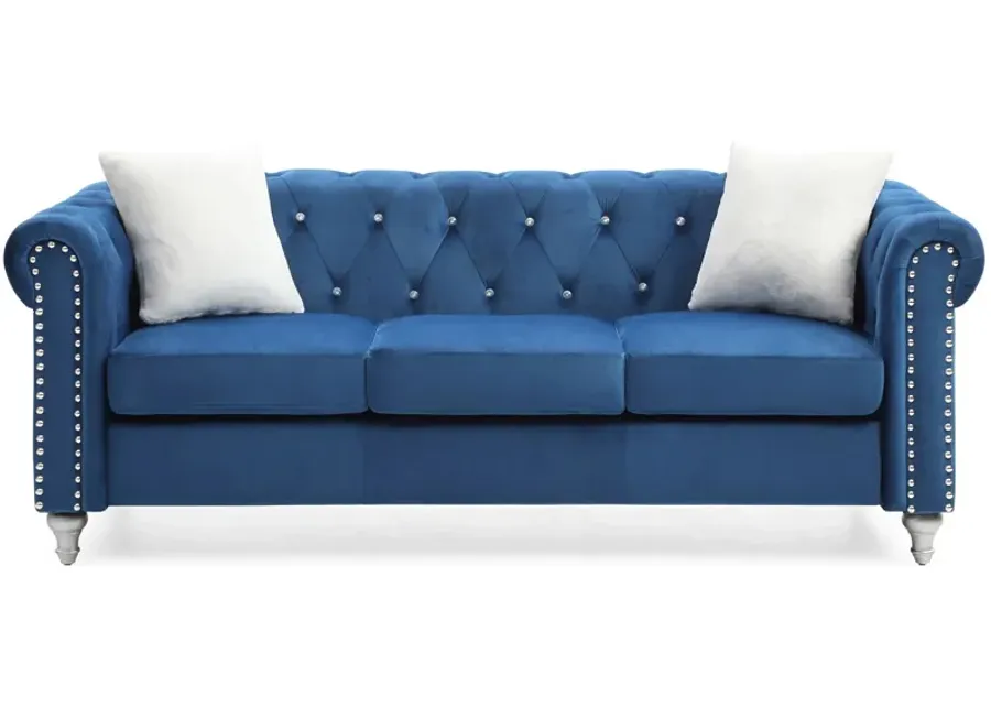 Raisa Sofa in Navy Blue by Glory Furniture