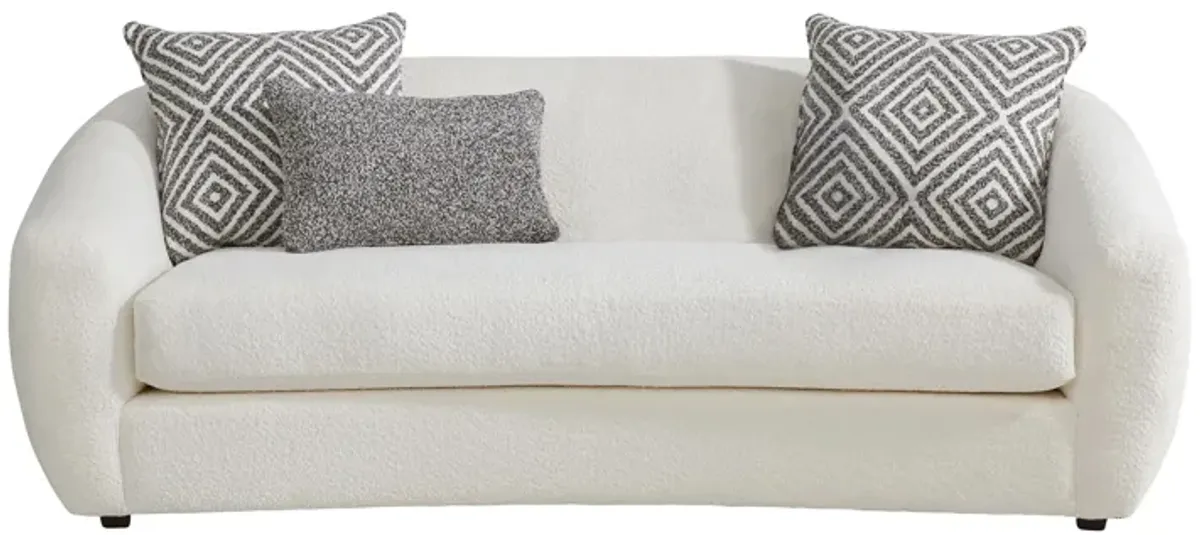 Farrah Apartment Sofa in White by H.M. Richards