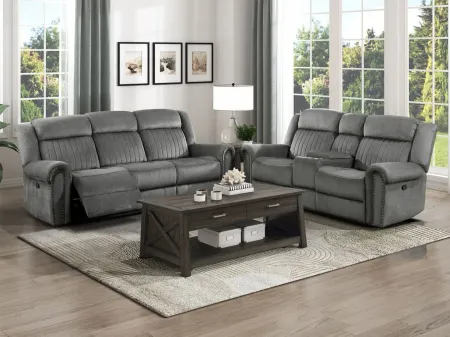 Lanning Reclining Sofa in Charcoal by Homelegance