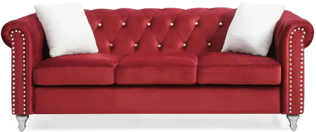 Raisa Sofa in Burgundy by Glory Furniture