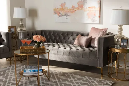 Zanetta Sofa in Gray/Gold by Wholesale Interiors