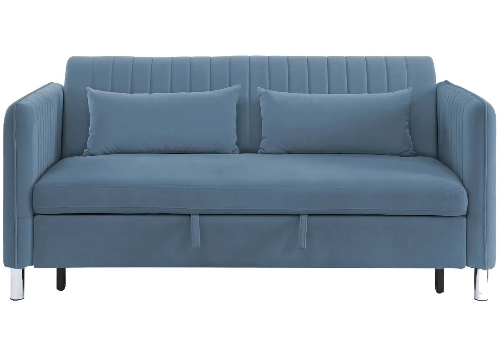 Hume Klick-Klak Sofa with Pull-Out Bed in Blue by Homelegance