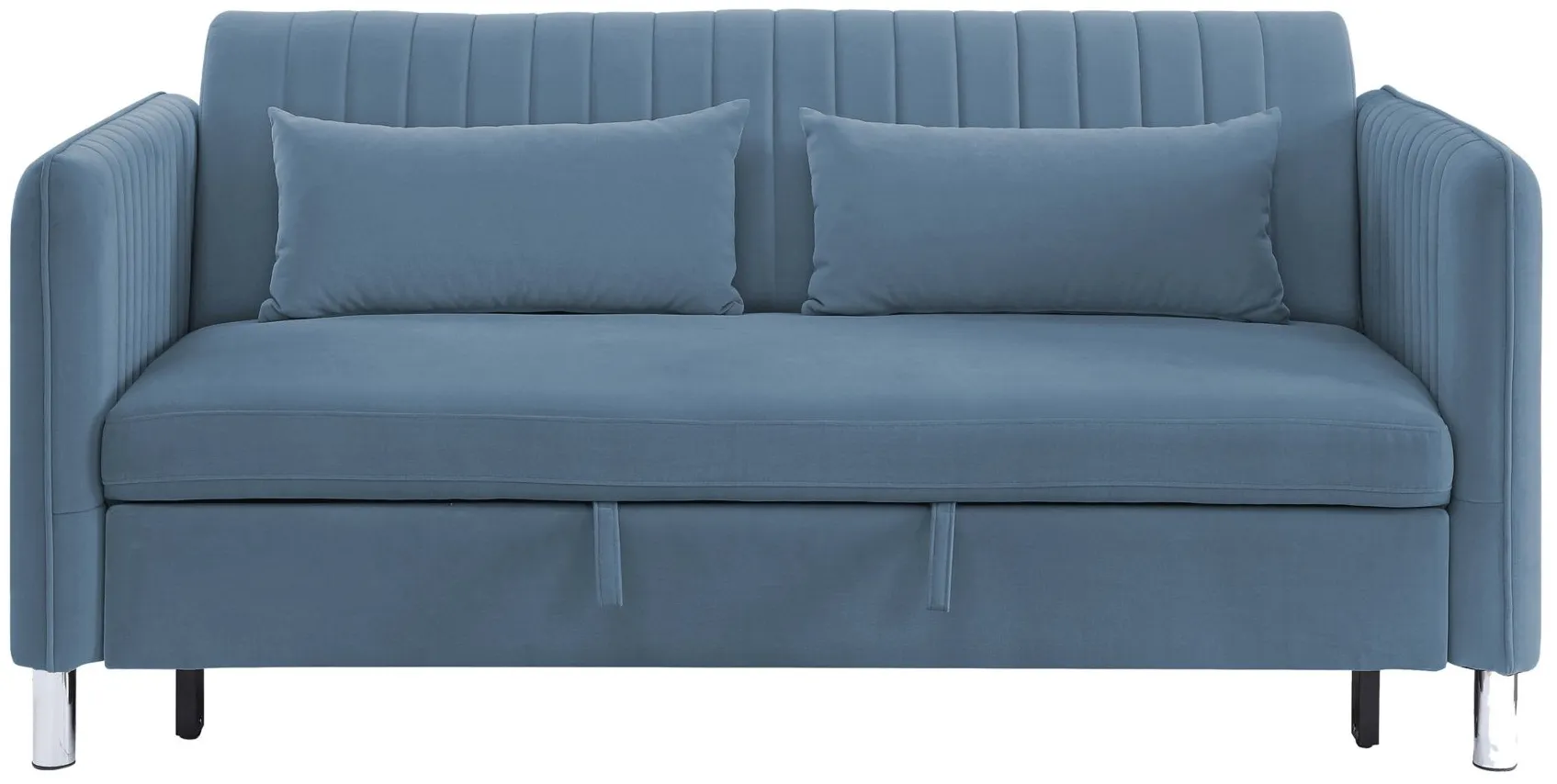 Hume KlickKlak Sofa with PullOut Bed in Blue by Homelegance by