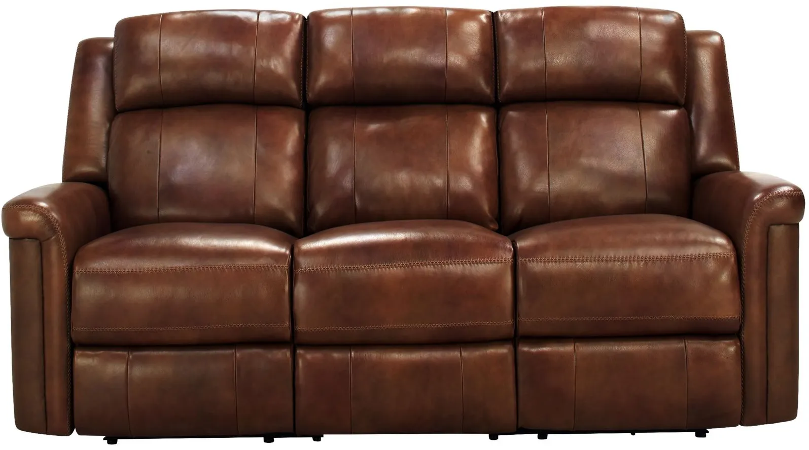 Richfield Leather Power Sofa with Power Headrest, Lumbar, and Drop Down Table in Brown by Bellanest