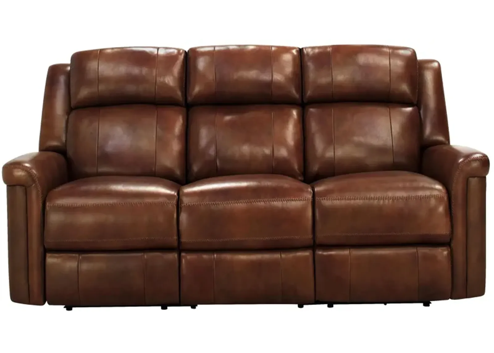 Richfield Leather Power Sofa with Power Headrest, Lumbar, and Drop Down Table in Brown by Bellanest