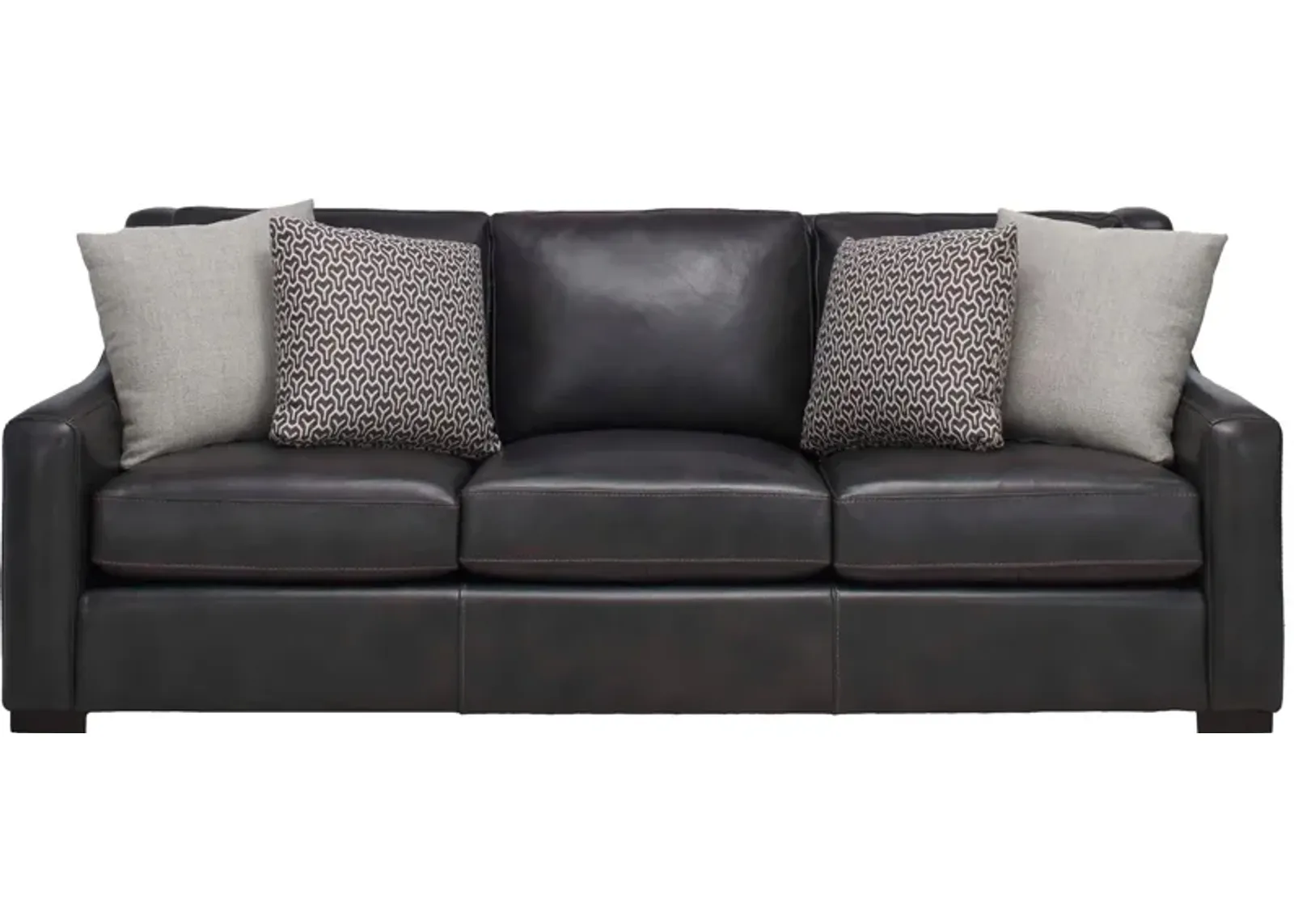 Germain Leather Sofa in Charcoal by Bernhardt