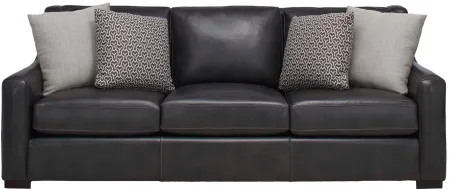 Germain Leather Sofa in Charcoal by Bernhardt