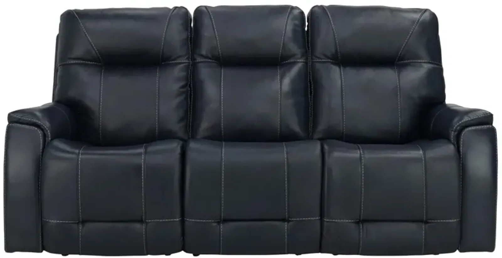 Barnett Leather Layflat Power Sofa w/ Power Headrest and Lumbar