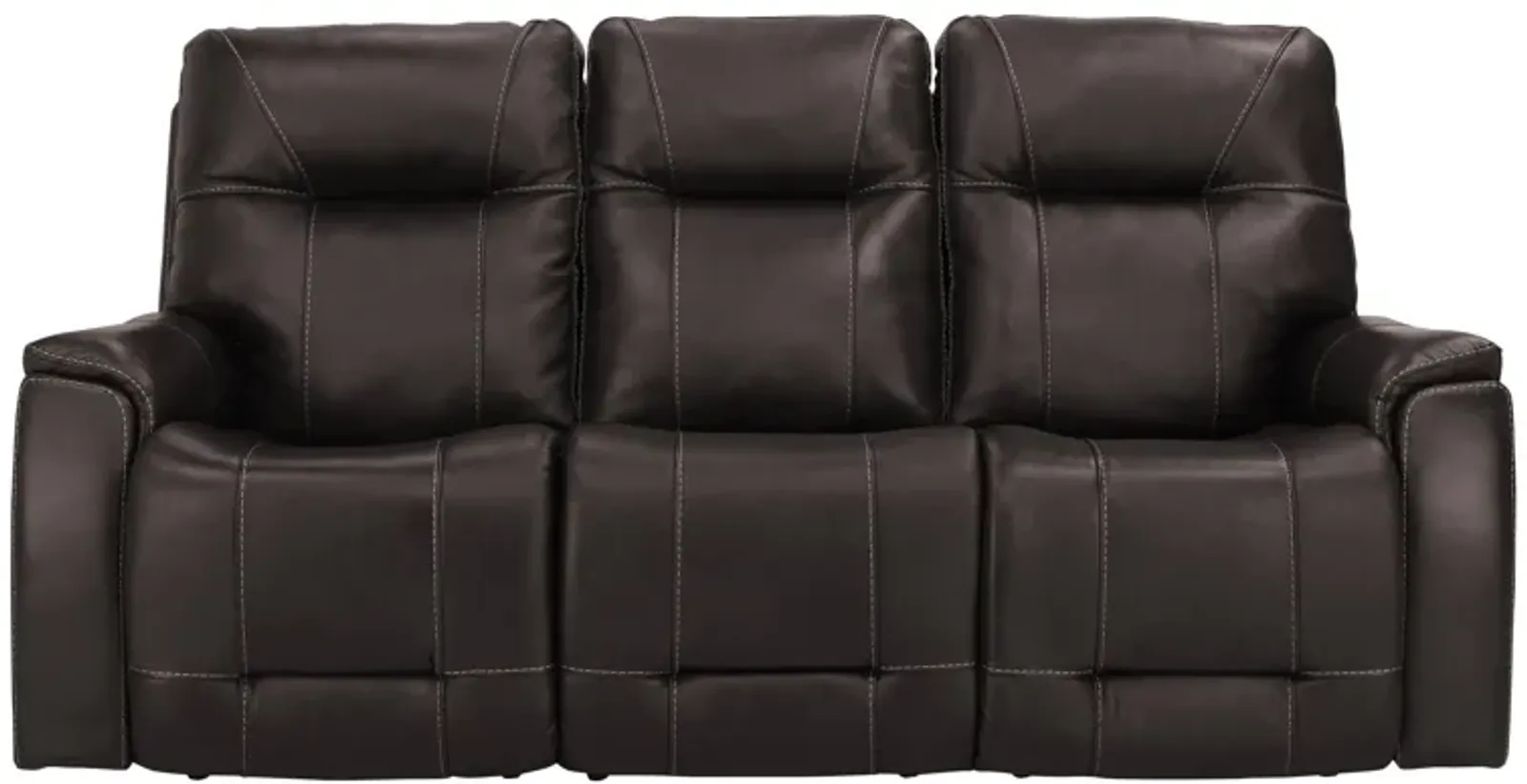 Barnett Leather Layflat Power Sofa w/ Power Headrest and Lumbar