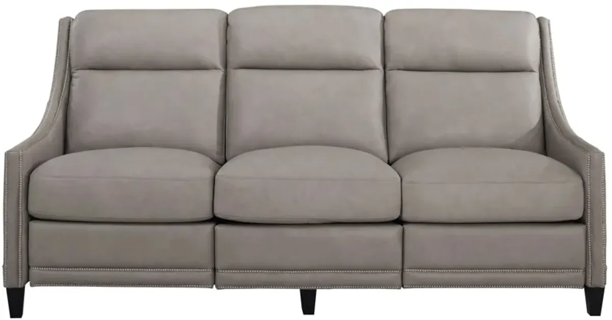 Sebastian Leather Power Sofa w/ Power Headrest in Gray by Bernhardt