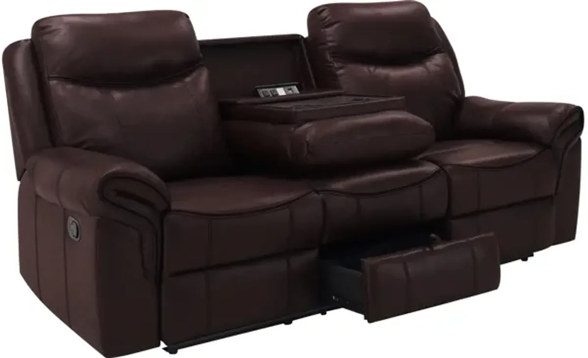 Ross Reclining Sofa W/ Drop Down Table