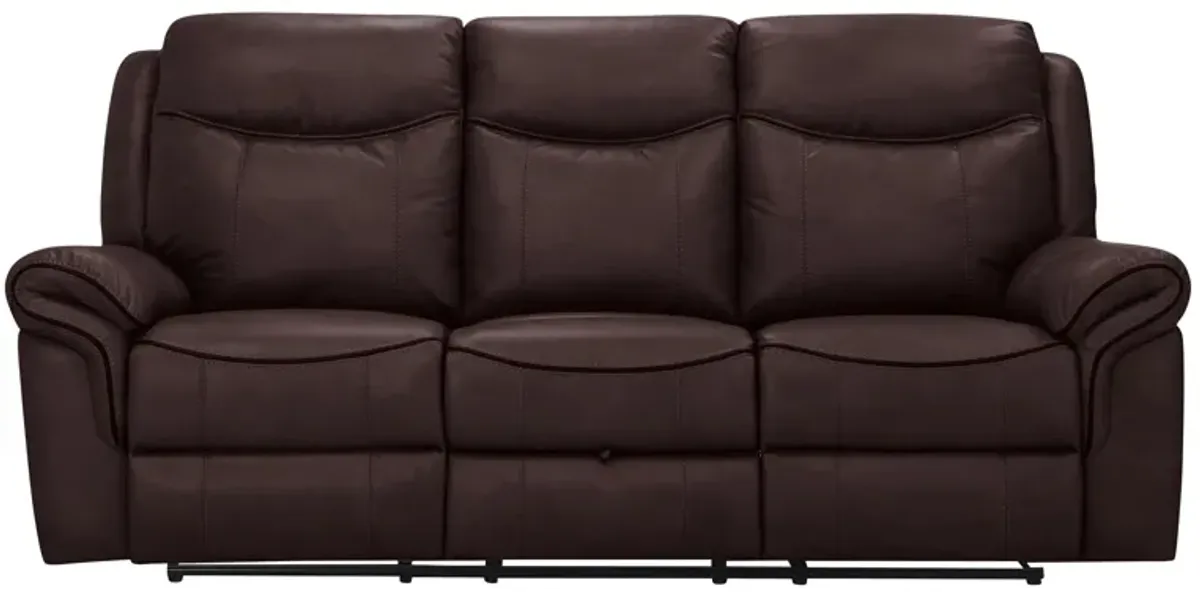 Ross Reclining Sofa W/ Drop Down Table in Brown by Bellanest