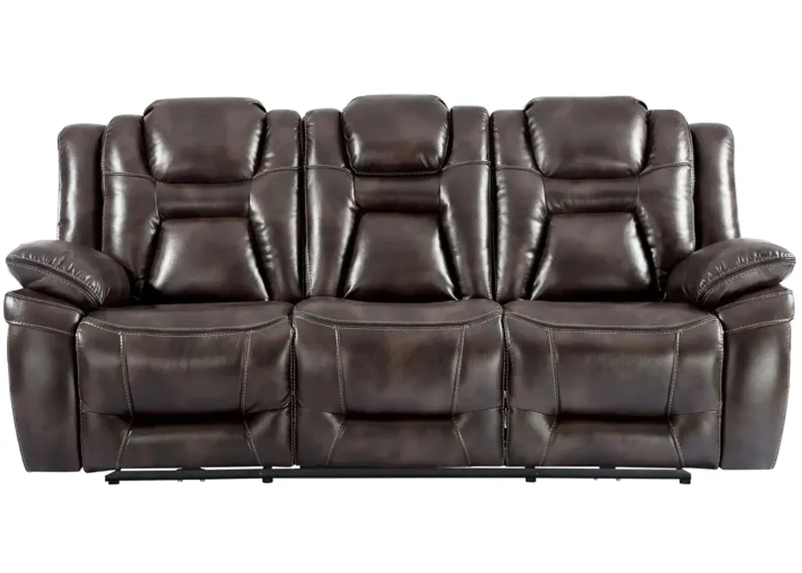 Oportuna Dual Power Sofa with Drop Down Table in Rich Brown by Steve Silver Co.