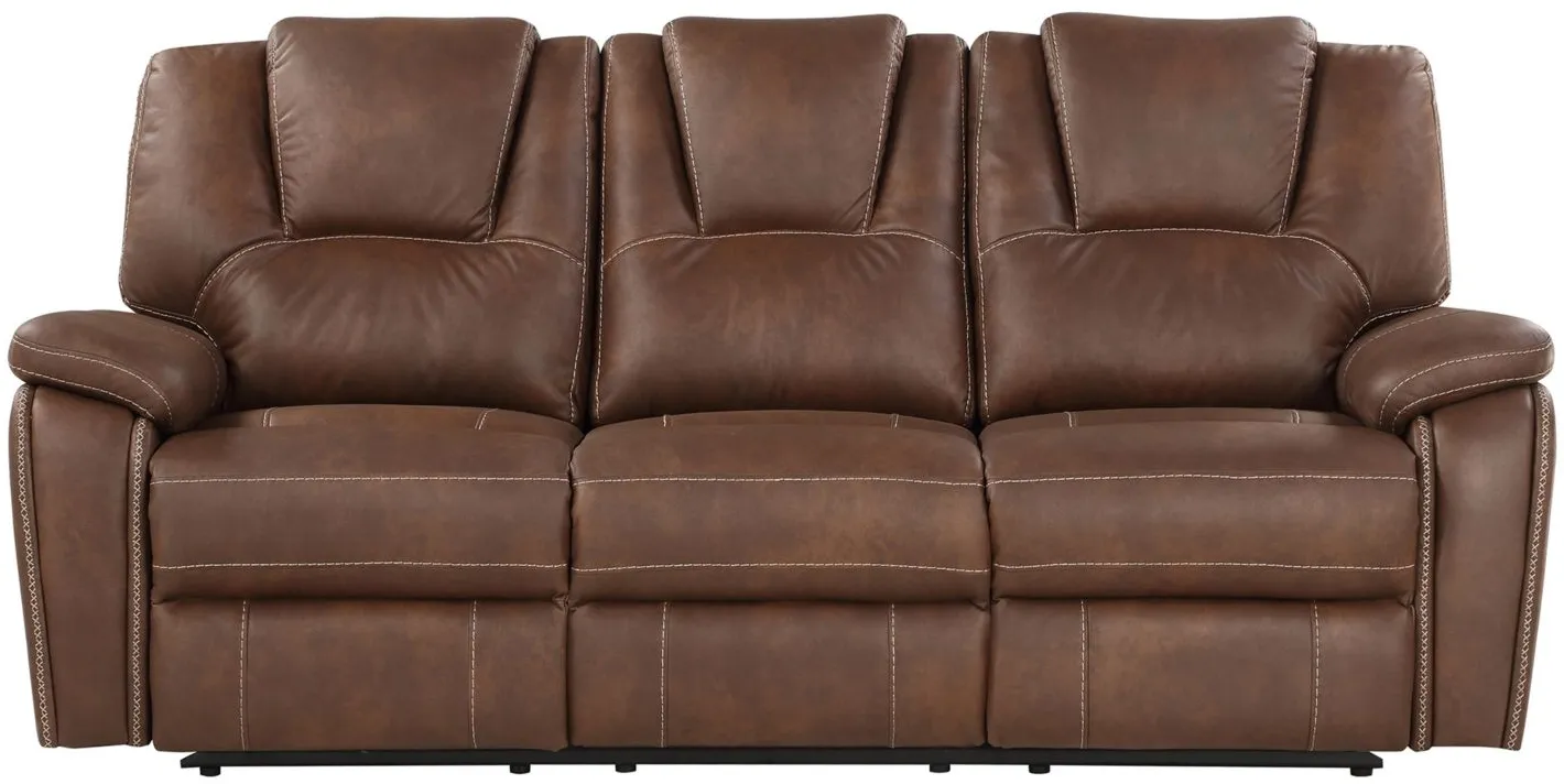 Katrine Manual Reclining Sofa in Brown by Steve Silver Co.