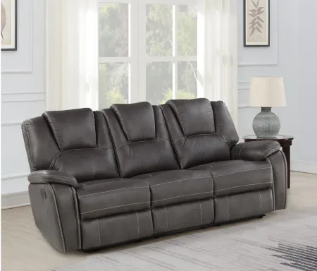 Katrine Manual Reclining Sofa in Charcoal by Steve Silver Co.