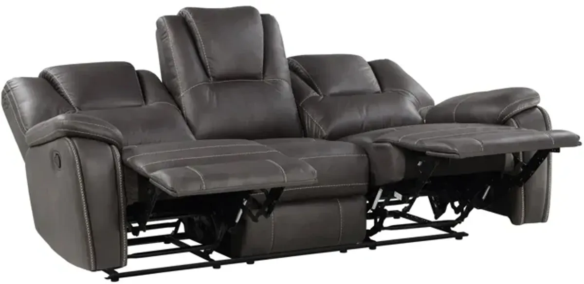 Katrine Manual Reclining Sofa in Charcoal by Steve Silver Co.