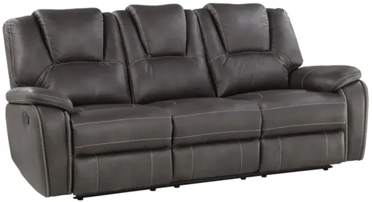 Katrine Manual Reclining Sofa in Charcoal by Steve Silver Co.