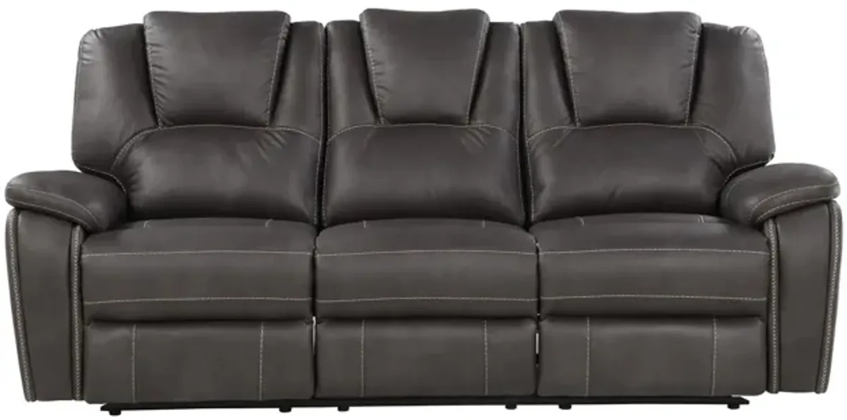 Katrine Manual Reclining Sofa in Charcoal by Steve Silver Co.