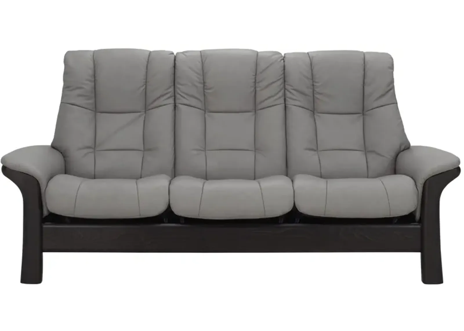 Stressless Windsor Leather Reclining High-Back Sofa in Gray by Stressless