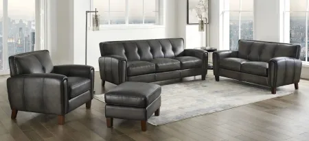 Savannah Leather Sofa in Ash Gray by Amax Leather