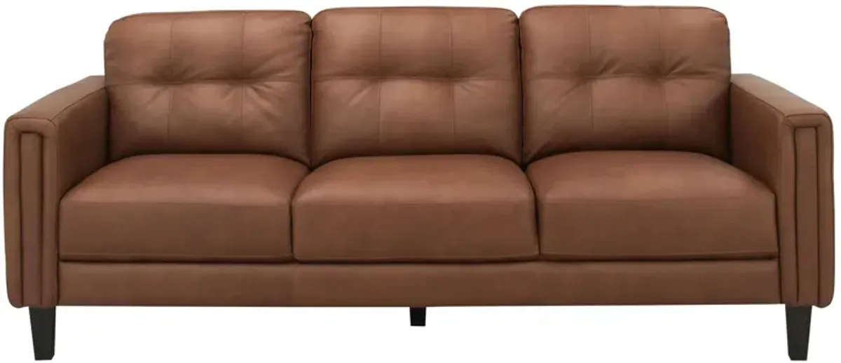 Salerno Leather Sofa in Brown by Chateau D'Ax