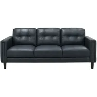 Salerno Leather Sofa in Blue by Chateau D'Ax