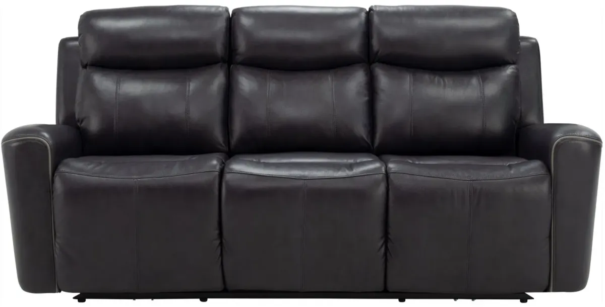 Ramona Leather Power Sofa w/Power Headrest in Dark Gray by Bellanest