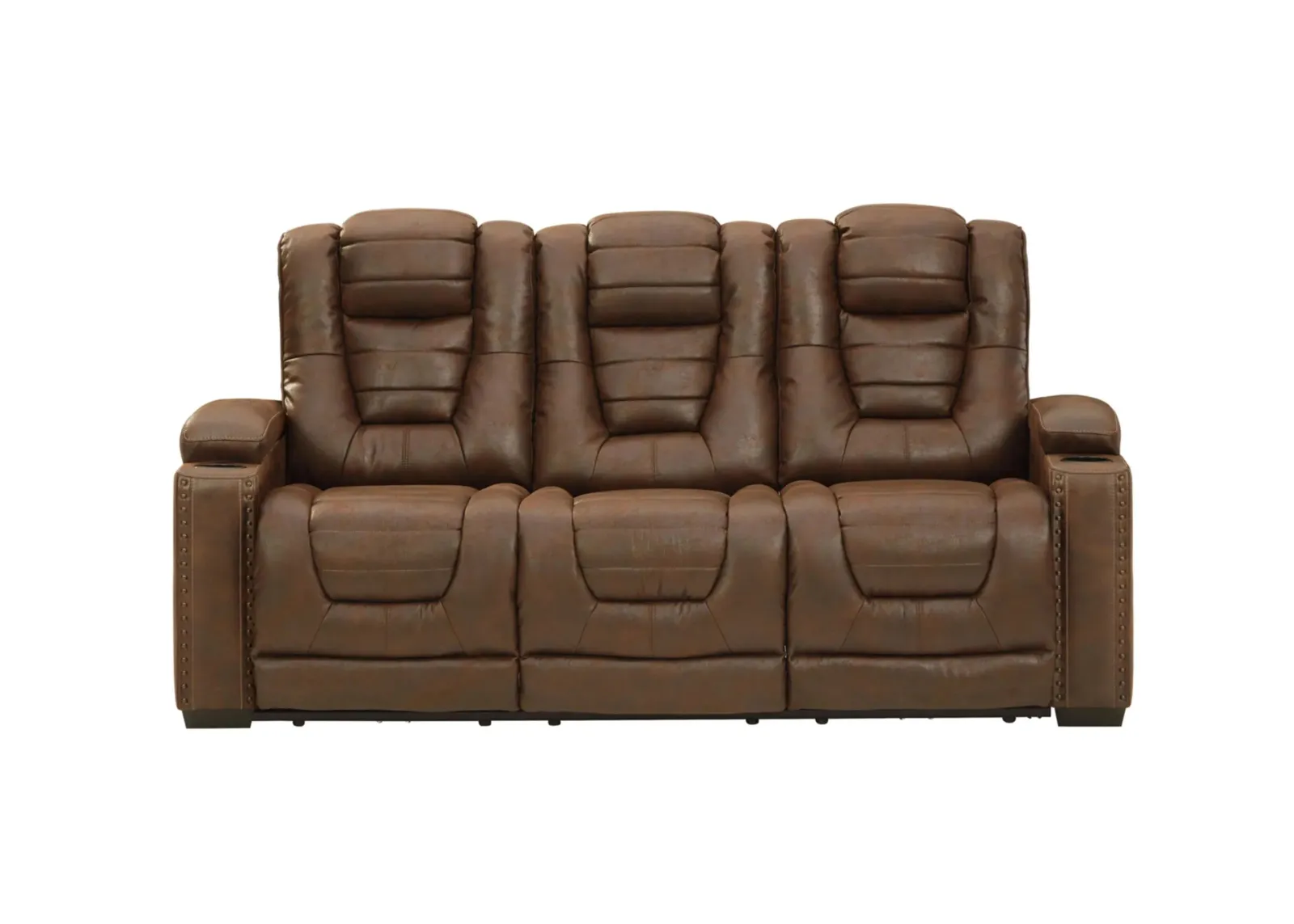 Owner's Box Power Recliner Sofa with Adjustable Headrest in Thyme by Ashley Furniture