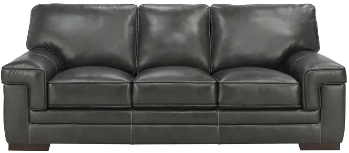 Colton Leather Sofa in Gray by Bellanest