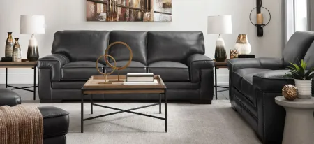 Colton Leather Sofa in Gray by Bellanest