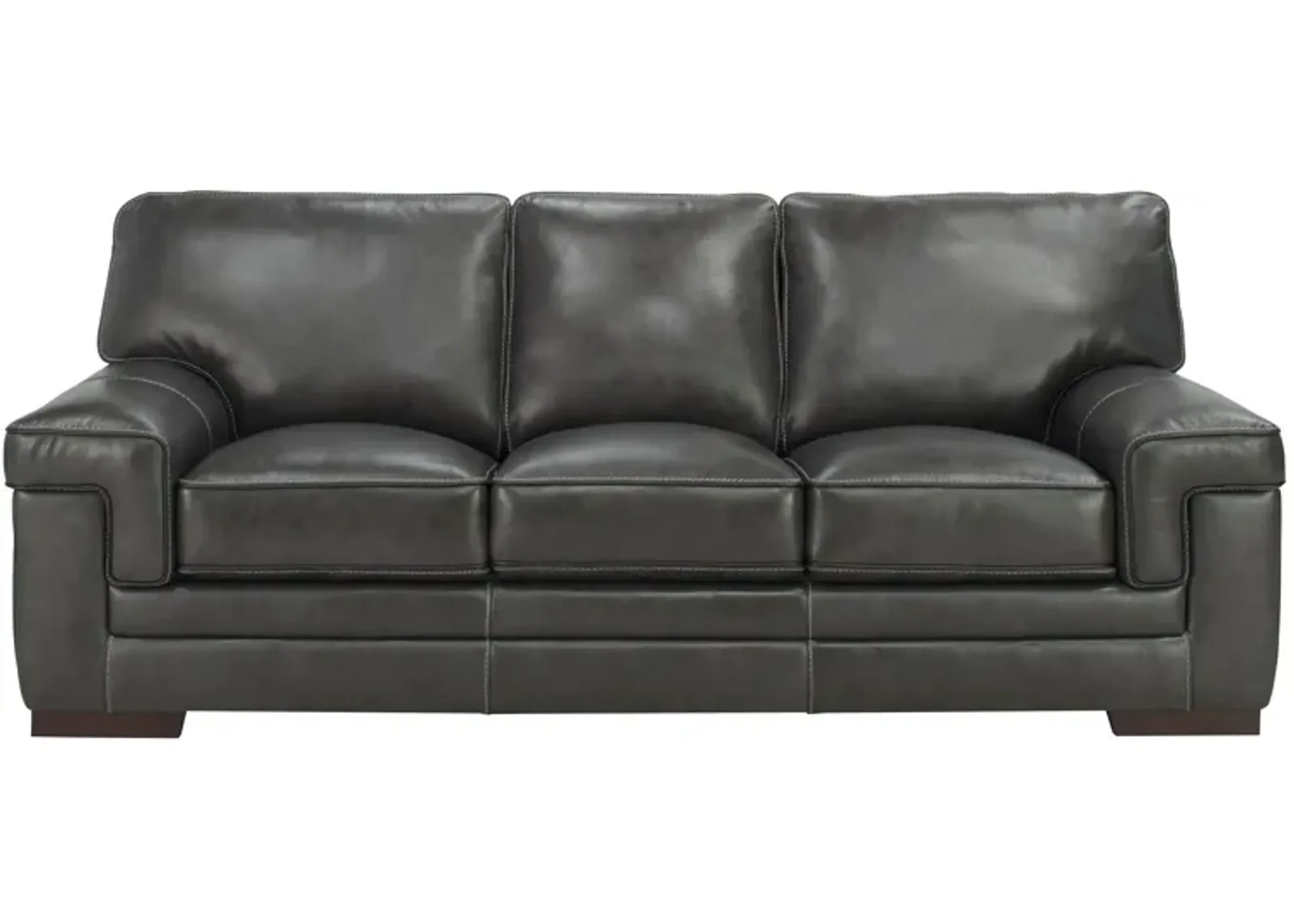 Colton Leather Sofa in Gray by Bellanest