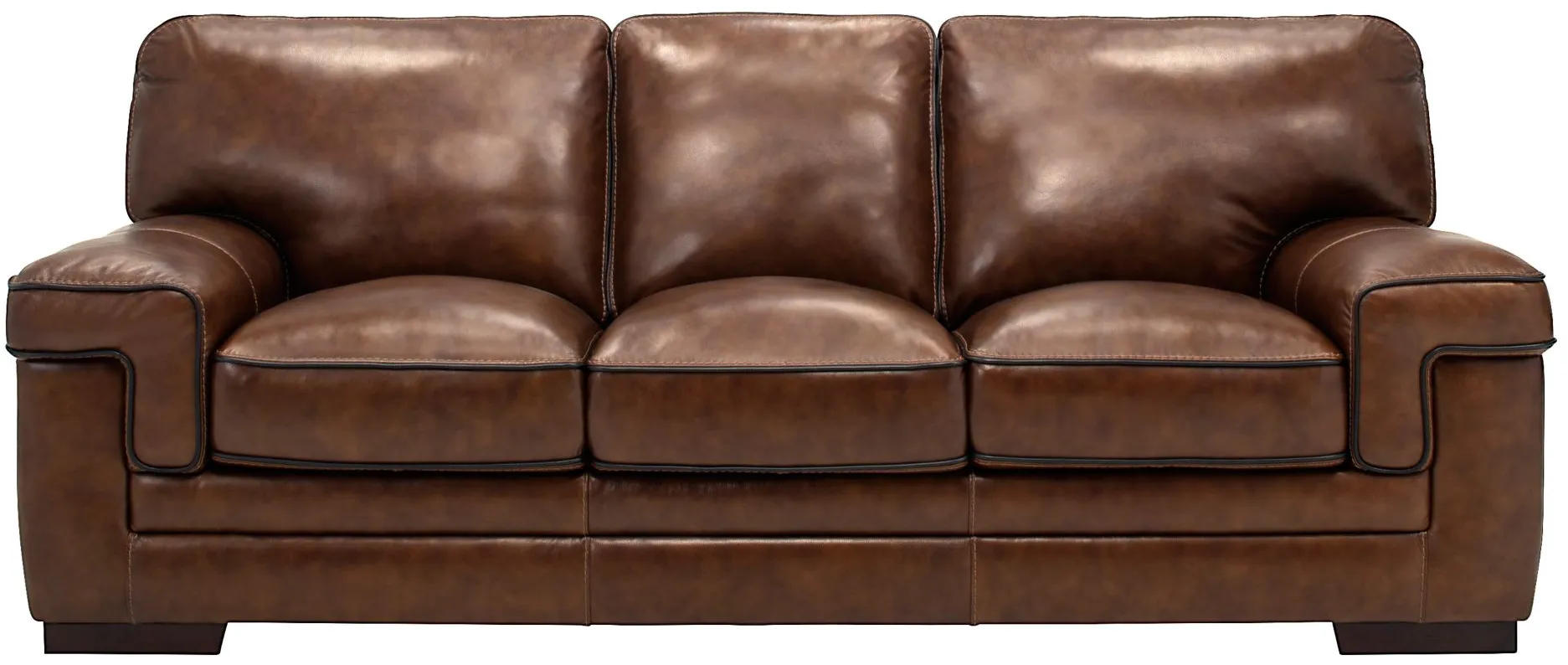 Colton Leather Sofa in Brown by Bellanest