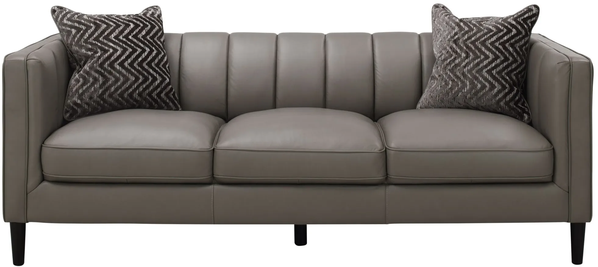 Hutton Leather Sofa in Gray by Bellanest