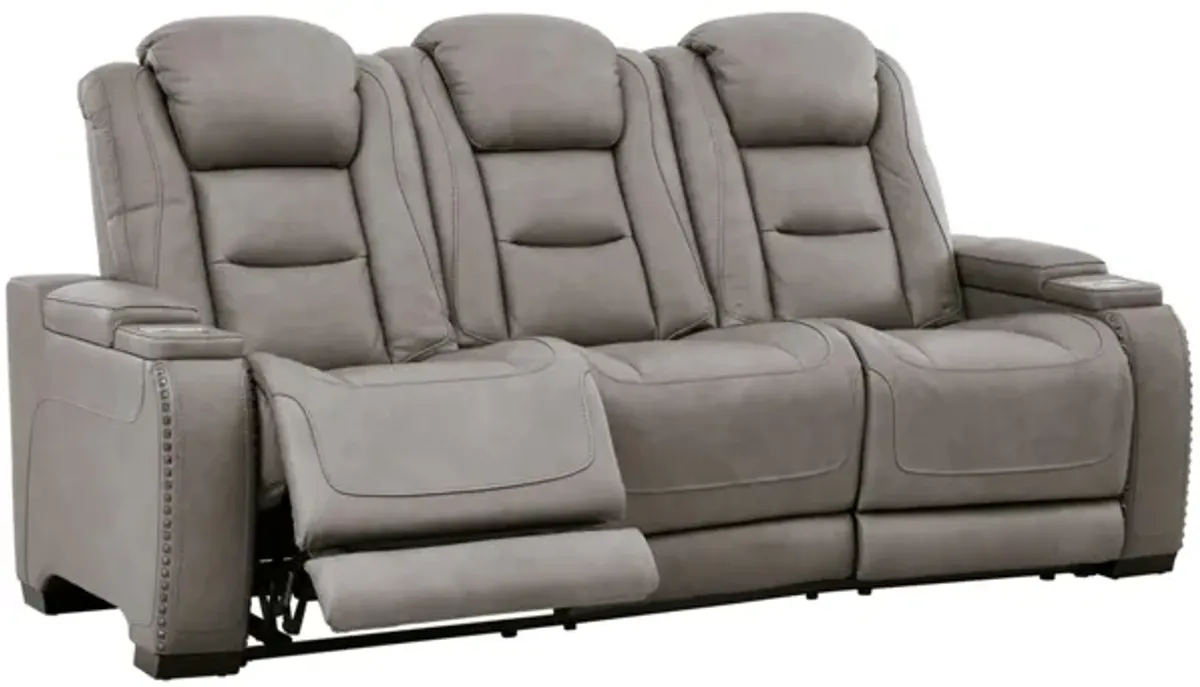 The Man-Den Power Recliner Sofa with Adjustable Headrest