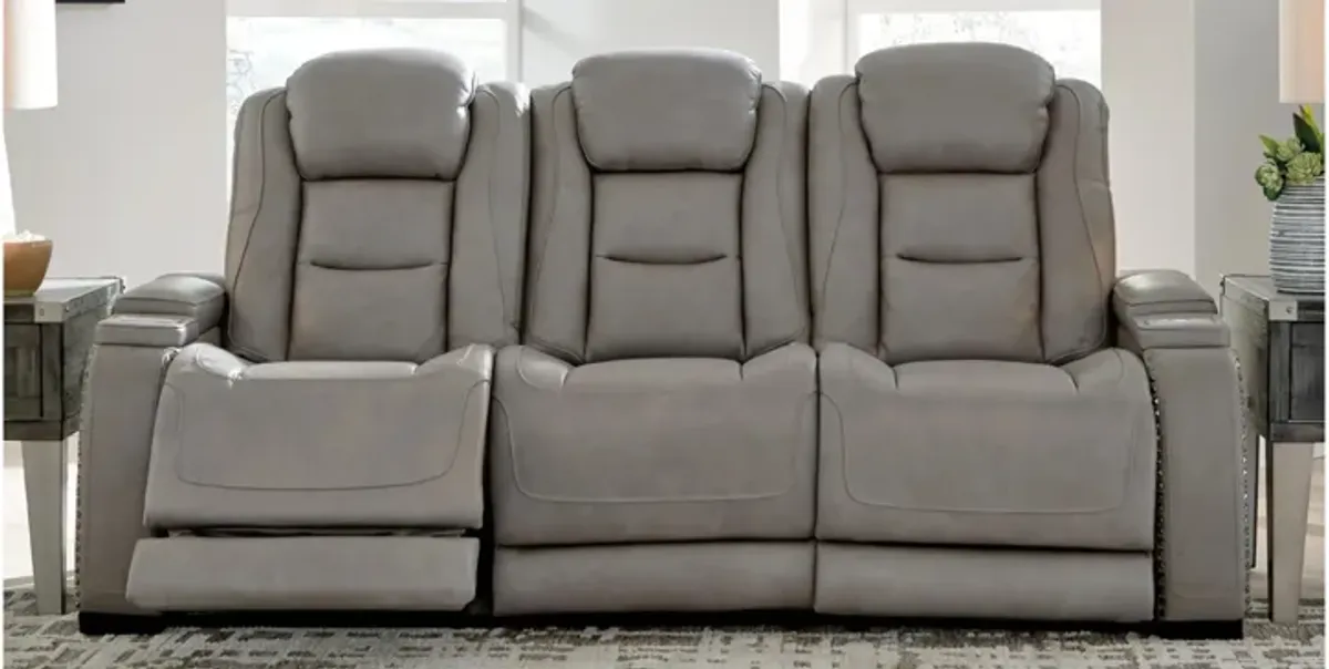 The Man-Den Power Recliner Sofa with Adjustable Headrest