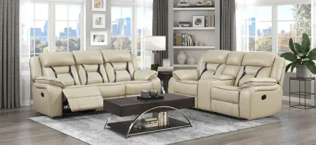 Austin Double Reclining Sofa in Beige by Homelegance
